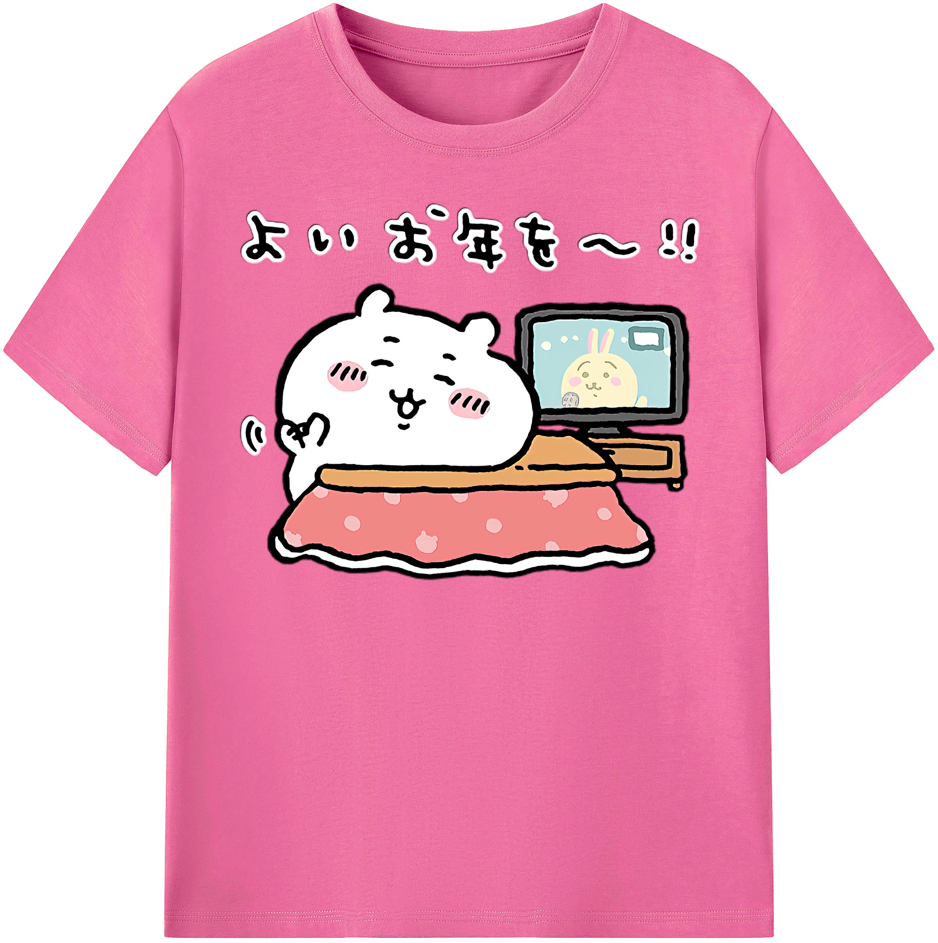 （画像用） ちいかわ ちいかわ Chii-kawa chiikawa レディースカジュアルプリントTシャツ（綿100％）